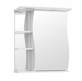 Зеркало-шкаф Style Line Волна 50/С Эко Волна шкаф справа белое с полочкой подсветка