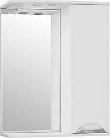 Зеркало-шкаф Style Line Жасмин 65/С шкаф справа белое с полочкой подсветка ЛС-00000041 Водяной