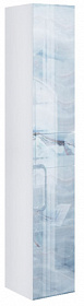 Шкаф-пенал Marka One Glass Lacio 30П левый подвесной blue marble У73229 Водяной