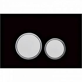 Кнопка смыва (клавиша) для инсталляции Aquatek Slim прямоугольная c кругл.кнопками чёрная глянец KDI-0000029 Водяной