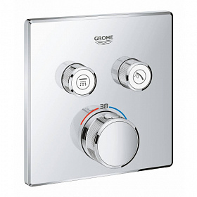 Смеситель для душа термостат (внешняя часть) Grohe Grohtherm SmartControl 29124000 хром латунь Водяной