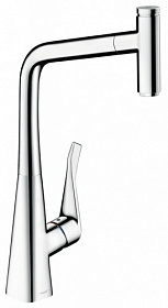 Смеситель для кухни (мойки) Hansgrohe Metris Select 14884000 вытяжной излив хром латунь Водяной