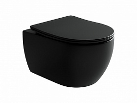 Унитаз подвесной Ceramica Nova Play безободковый смыв чёрный сид.дюропласт микролифт CN3001MB