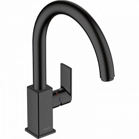 Смеситель для кухни (мойки) Hansgrohe Vernis Shape 71871670 чёрный латунь Водяной