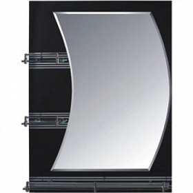 Зеркало Frap 80 черное с полочкой F680