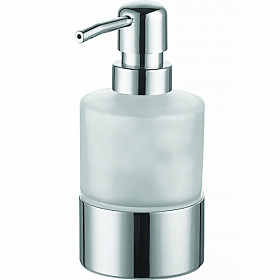 Дозатор жидкого мыла стекло/металл Azario Nessy AZ-128-C хром/белый