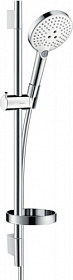 Душевая стойка с лейкой и шлангом Hansgrohe Raindance Select S 718 мм d125 мм круглая 3-х реж. с мыльницей 26630400 хром Водяной