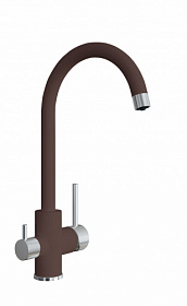 Смеситель для кухни (мойки) Florentina Клио FL 333.13Н.2123.303 с переключ.для фильтра питьевой воды мокко нерж. сталь