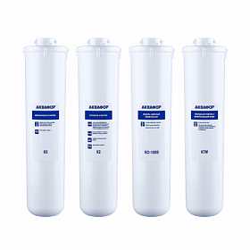 Комплект картриджей для фильтра с краном питьевой воды Аквафор K5-K2-KO-100S-K7M Осмо DWM-202S для мягкой и жёсткой воды 518574 Водяной