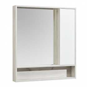 Зеркало-шкаф Акватон Флай 80 шкаф справа белый/дуб крафт 2 полочки 1A237702FAX10 Водяной