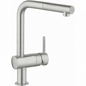 Смеситель для кухни (мойки) Grohe Minta 32168DC0 вытяжной излив сталь латунь Водяной