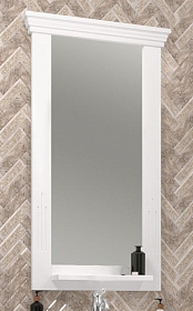 Зеркало Opadiris Риспекто 55 белое с полочкой 00-00007054 Водяной