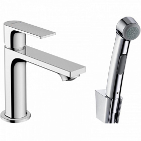 Смеситель для умывальника (раковины) Hansgrohe Rebris E 72216000 с гигиеническим душем хром латунь Водяной