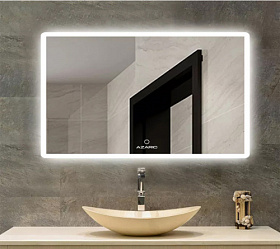 Зеркало Azario 100х70 белое с подогревом LED подсветка AZ-Z-062WHCS