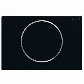 Кнопка смыва (клавиша) для инсталляции Geberit Sigma 10 New прямоугольная c кругл.кнопками чёрная/хром матовая 115.758.14.5 Водяной