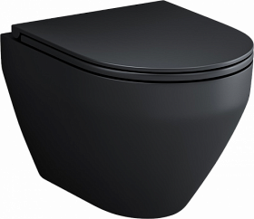 Унитаз подвесной AM.PM Spirit 2.0 безободковый смыв чёрный сид.дюропласт микролифт C701700MBSC Водяной