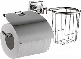 Держатель для туалетной бумаги и освежителя с крышкой Haiba HB86 HB8603-1 хром Водяной