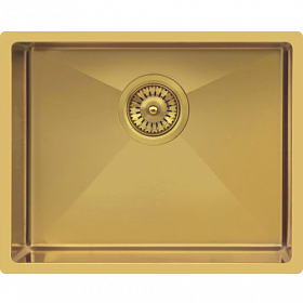 Мойка для кухни TopZero TNL/R10 ColorX TNL 500 GOLD прямоуг. 55х45 глуб. 20см (толщ.1,2мм) вып. 3 1/2" (врезная, подстольная) золото