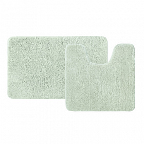 Набор ковриков для ванной комнаты и туалета Iddis Base 80х50 термопластичная резина TPR / микрофибра зелёный Водяной