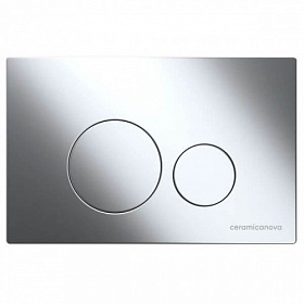 Кнопка смыва (клавиша) для инсталляции Ceramica Nova Round прямоугольная c кругл.кнопками хром глянец CN001CH Водяной