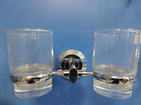 Держатель для 2-х стаканов стекло WasserKRAFT 6228 хром Водяной