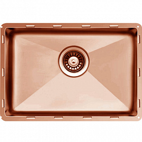 Мойка для кухни TopZero TZ RS/R10 ColorX TZ RS 550 GOLD ROSE прямоуг. 60х45 глуб. 21,5см (толщ.1,2мм) вып. 3 1/2" (подстольная) розовое золото