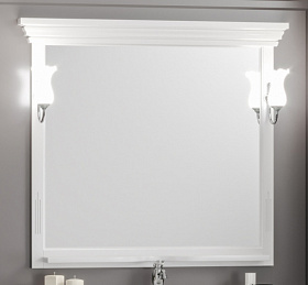 Зеркало Opadiris Риспекто 105 белое с полочкой подсветка Z0000012655 Водяной