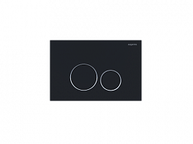 Кнопка смыва (клавиша) для инсталляции Aquatek прямоугольная c кругл.кнопками чёрная матовая KDI-0000020 Водяной