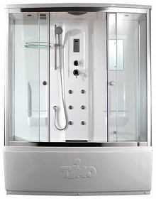 Душевая кабина 170х90х220 Timo Lux T-7770 прямоугольная прозр.дверки мат.хром проф. задн.стенки бел.стекло верхн.душ, гм вертик.,ванна Водяной