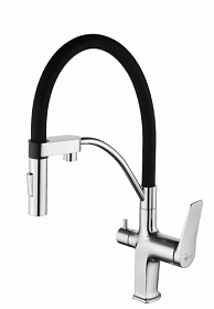 Смеситель для кухни (мойки) Lemark Comfort LM3074C с переключ.для фильтра питьевой воды гибкий излив хром латунь Водяной