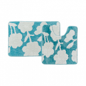 Набор ковриков для ванной комнаты и туалета Iddis Promo 65х45 термопластичная резина TPR / микрофибра голубой Водяной