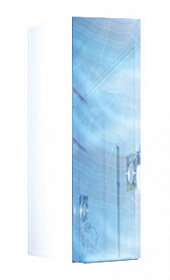 Шкаф Marka One Glass Liriya 25П левый подвесной blue marble У73189 Водяной
