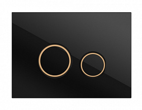 Кнопка смыва (клавиша) для инсталляции Cersanit Twins прямоугольная c кругл.кнопками чёрная глянец 64117 Водяной