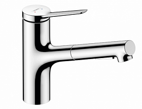 Смеситель для кухни (мойки) Hansgrohe Zesis M33 74800000 вытяжной излив хром латунь Водяной