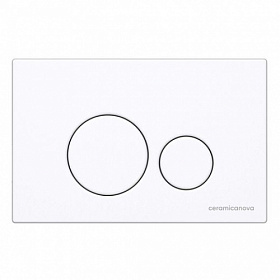 Кнопка смыва (клавиша) для инсталляции Ceramica Nova Round прямоугольная c кругл.кнопками белая CN001W